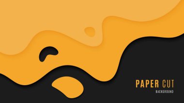 Soyut Düz Dinamik Sarı Dalgalar Siyah Arkaplan Şekilleri