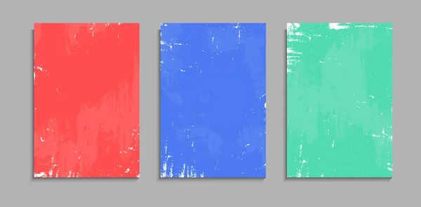 Ensemble Fond Texture Grunge Coloré Avec Éclaboussure Peinture Blanche Minimale — Image vectorielle