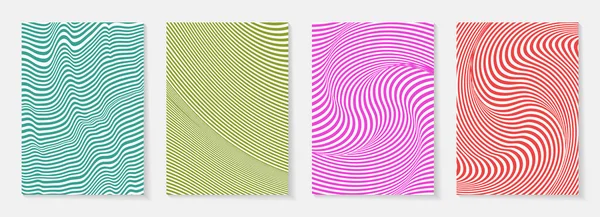 Groovy Hippie 70S Backgrounds Waves Swirl Twirl Pattern Twisted Distorted — 图库矢量图片