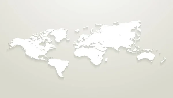 Vector World Map Isometric Illustration — Vetor de Stock