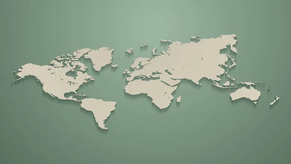 Vector World Map Isometric Illustration — Vetor de Stock
