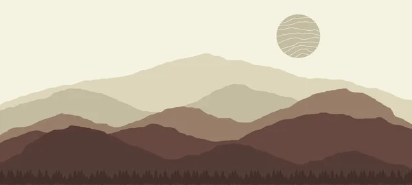 Vector Illustration Mountains Forest Background — Stok Vektör