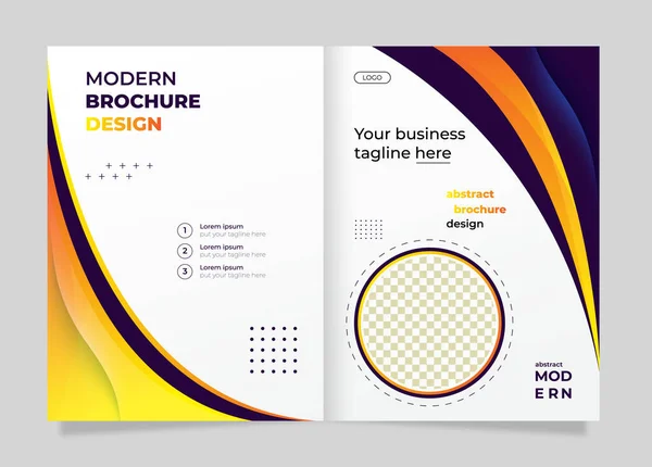 Modern Business Brochure Template Design Vector Illustration — Stock Vector