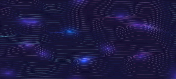 輝く波の抽象的な背景 3Dイラスト — ストックベクタ