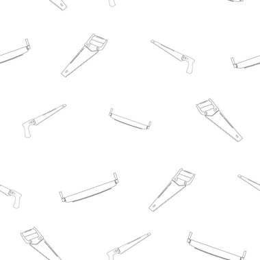 Üç farklı ağaç testeresi deseni. Doğrusal tasarım. Beyaz bir arka planda. Herhangi bir uzman için araç gereç. Düz vektör illüstrasyonu.