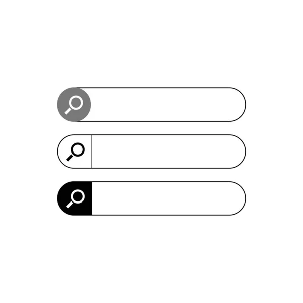 Barre de recherche avec icône, sans espace réservé. Élément de modèle HTML. Interface utilisateur pour le site et l'application. Illustration vectorielle. — Image vectorielle