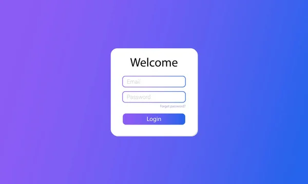 The login form for the website. The user interface template. Vector illustration. — Stock Vector