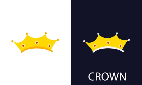 A coroa dourada de reis e rainhas. Para fundos escuros e claros. Ilustração vetorial. — Vetor de Stock
