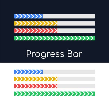 Uygulamanın durumunu indir, dosyaları. İlerleme çubuğu. Web sitesi ve uygulama için kullanıcı arayüzü. Vektör illüstrasyonu.