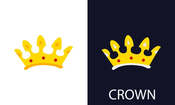 The golden crown. A symbol of power. For dark and light backgrounds. Vector illustration. — Stock Vector