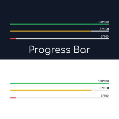 Uygulamanın durumunu indir, dosyaları. Minimalist ilerleme çubuğu. Web sitesi ve uygulama için kullanıcı arayüzü. Vektör illüstrasyonu.