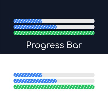 Uygulamanın durumunu indir, dosyaları. İlerleme çubuğu. Web sitesi ve uygulama için kullanıcı arayüzü. Vektör illüstrasyonu.