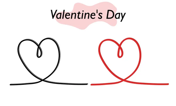 Egy szív Valentin napra, egy egysoros kép. A szerelem szimbóluma és egy Valentin-napi ünnep. Vektorillusztráció. — Stock Vector