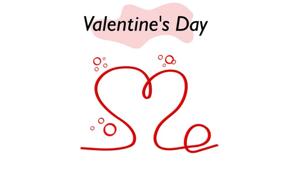 Egy szív Valentin napra, egy egysoros kép. A szerelem szimbóluma és egy Valentin-napi ünnep. Vektorillusztráció. — Stock Vector