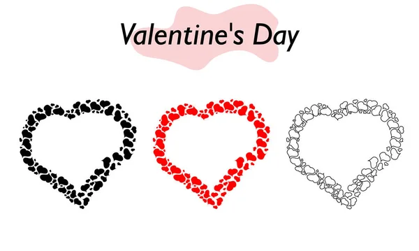 Un corazón para San Valentín. El corazón está rojo y lleno de sólidos. Un símbolo de amor y un día festivo de San Valentín. Ilustración vectorial. — Archivo Imágenes Vectoriales
