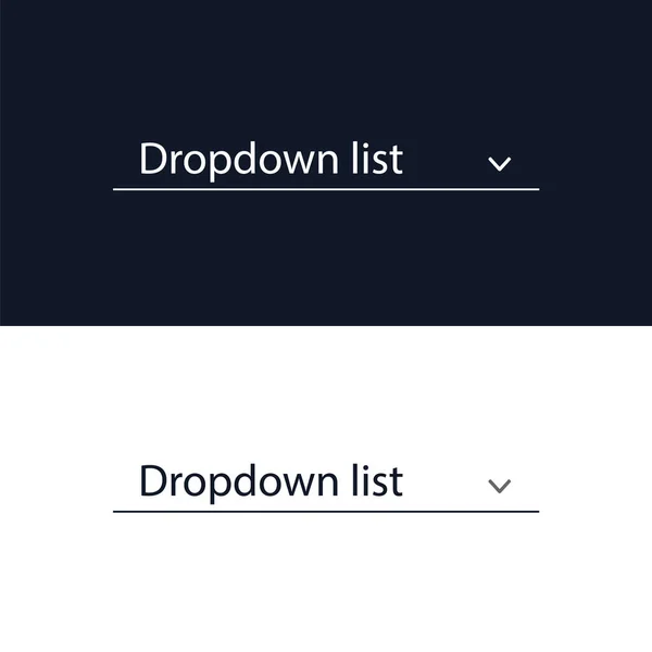 Lista drop-down para o site. Interface de usuário para o site e aplicação. Ilustração vetorial. — Vetor de Stock