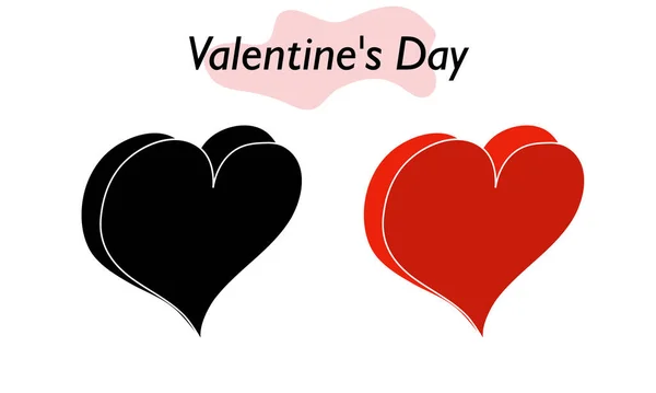 Um coração para o Dia dos Namorados. O coração está vermelho e em preenchimento sólido. Um símbolo de amor e um feriado do Dia dos Namorados. Ilustração vetorial. —  Vetores de Stock