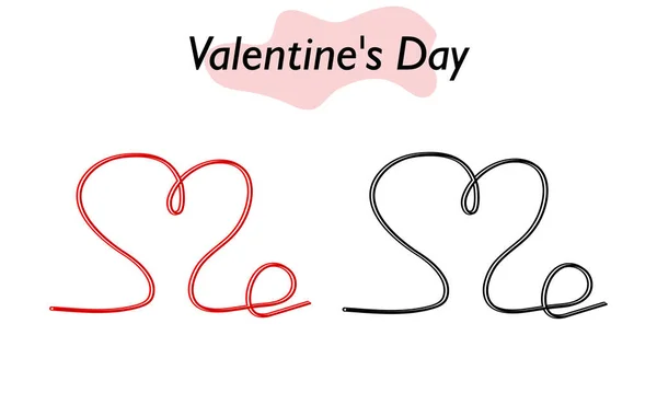 Μια καρδιά για την ημέρα του Αγίου Βαλεντίνου, μια ενιαία εικόνα γραμμής. Σύμβολο αγάπης και γιορτής του Αγίου Βαλεντίνου. Εικονογράφηση διανύσματος. — Διανυσματικό Αρχείο