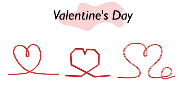 Ένα σύνολο καρδιών στο χρώμα. Κόκκινες όμορφες καρδιές που συμβολίζουν την αγάπη και την αφοσίωση. Σύμβολο αγάπης και γιορτής του Αγίου Βαλεντίνου. Εικονογράφηση διανύσματος. — Διανυσματικό Αρχείο