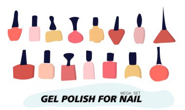 Jöle ojeli kavanozlar. Güzellik ve moda salonu için eşyalar ve malzemeler. Vektör illüstrasyonu.