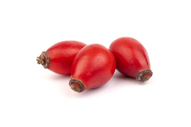 Rosehips (Rosa Canina meyveleri), beyaz arka planda izole.