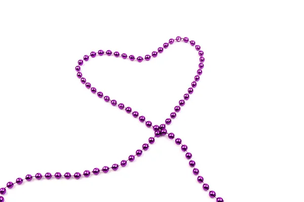 Fond Festif Avec Des Perles Noël Violettes Saint Valentin Fond — Photo