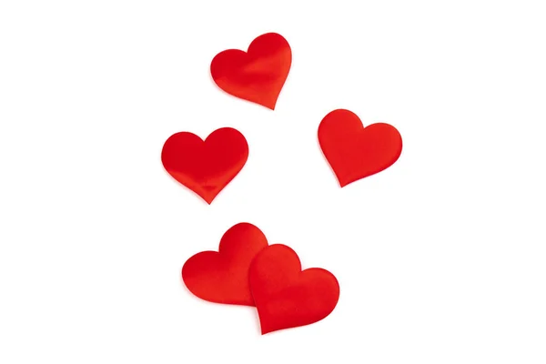 Червоні Шовкові Валентинки Символ Любові Ручної Роботи Концепція Любові Взаємопочуття — стокове фото