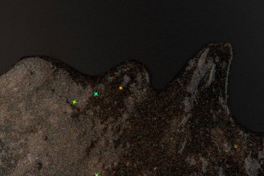 Soyut desenli, içi kabarcıklı şeffaf balçık. Çocuk oyuncağı sümüğü..