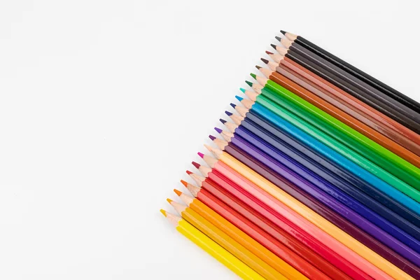 Разноцветные Карандаши Высоком Разрешении Белом Фоне — стоковое фото