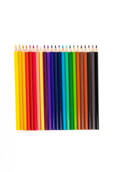 Multi Colored Pencils High Definition White Background Royalty Free Stock Images