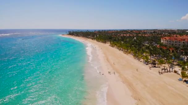 Piaszczysta plaża, czyste wody Morza Karaibskiego — Wideo stockowe