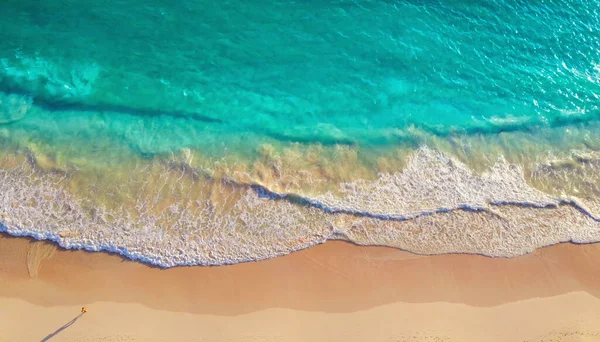 Aerial View Top View Tropical Sea Beach White Sand Top — Stock Photo, Image