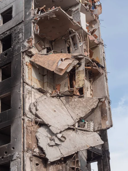 Perang Rusia Melawan Ukraina Bom Rusia Menghantam Gedung Gedung Sipil — Stok Foto