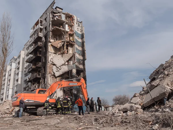 Borodyanka Ukraine April 2022 War Ukrainian City Russian Air Bomb — стоковое фото