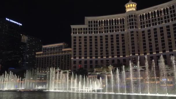 Las Vegas Nevada April 2018 Bellagio Hotel Casino Pada Malam — Stok Video