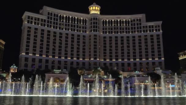 Las Vegas Nevada Avril 2018 Spectacle Aquatique Fontaine Bellagio Nuit — Video