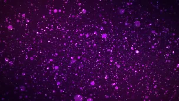 Abstract Zwevende Deeltjes Paarse Kleur Achtergrond Animatie — Stockvideo