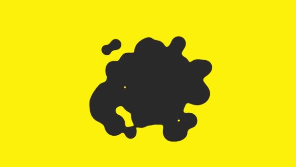 Einfache Abstrakte Schwarze Farbe Flüssigkeit Gelbem Hintergrund Overlay — Stockvideo