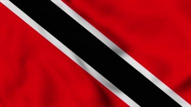 Trinidad ve Tobago Ulusal Bayrağı yakın plan video animasyonu. Bayrak Kapanıyor. Bayraklar Hareketi Döngüsü HD.