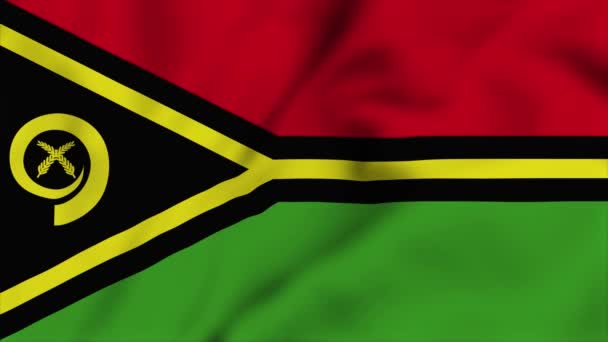 Vanuatu Nationale Vlag Sluiten Zwaaien Video Animatie Vlaggen Opblazen Van — Stockvideo