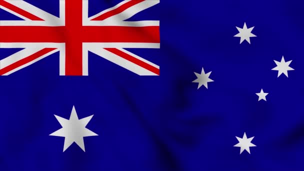 オーストラリア国旗のクローズアップは ビデオアニメーションを振って 旗が掲揚される フラグ Motion Loop — ストック動画