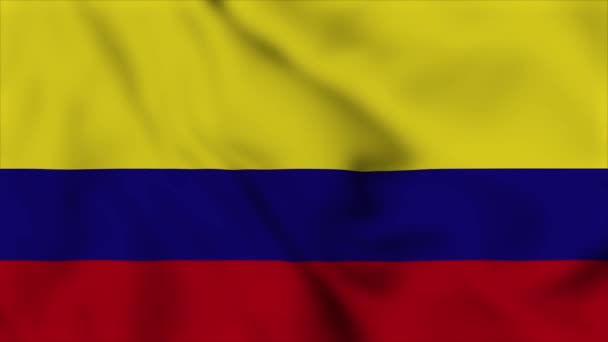 Kolumbiens Nationalflagge Großaufnahme Die Videoanimation Schwenkt Flaggen Wehen Aus Nächster — Stockvideo