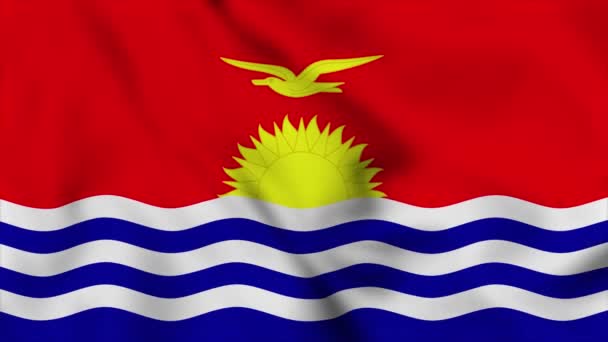 Kiribati National Flag Close Mávání Video Animace Vlajka Fouká Zblízka — Stock video