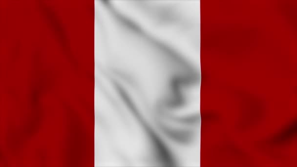 Peru Nationale Vlag Sluit Zwaaiende Video Animatie Vlaggen Opblazen Van — Stockvideo