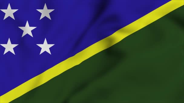 Bandera Nacional Las Islas Salomón Cerrar Ondeando Animación Vídeo Bandera — Vídeo de stock