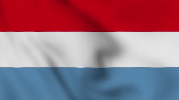 Luxemburg Nationale Vlag Close Zwaaien Video Animatie Vlaggen Opblazen Van — Stockvideo