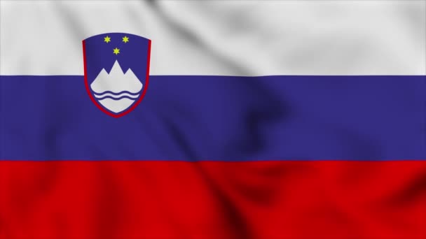 Slovénie Drapeau National Gros Plan Agitant Animation Vidéo Flag Blowing — Video