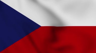 Çek ulusal bayrağı yakın plan video animasyonu sallıyor. Bayrak Kapanıyor. Bayraklar Hareketi Döngüsü HD.