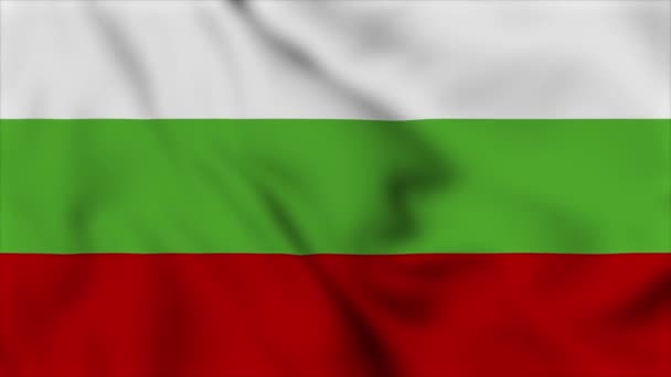 Bandeira Nacional Bulgária Fechar Acenando Animação Vídeo Bandeira Soprando Perto — Vídeo de Stock