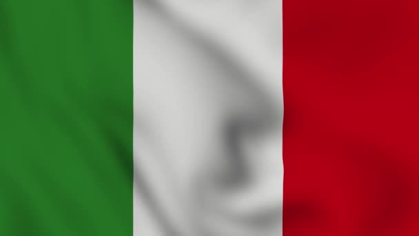 イタリア国旗がビデオアニメーションを振って終了します 旗が掲揚される フラグ Motion Loop — ストック動画